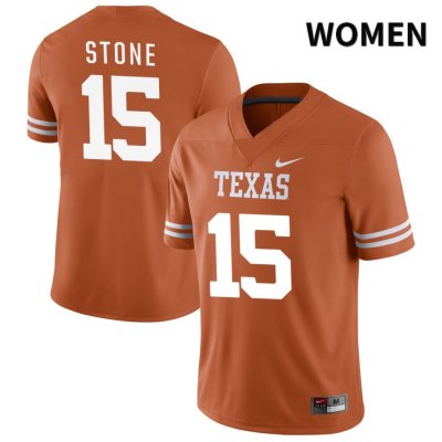 Texas Longhorns Women's #15 Will Stone Authentic Orange NIL 2022 College Football Jersey LYX56P5V